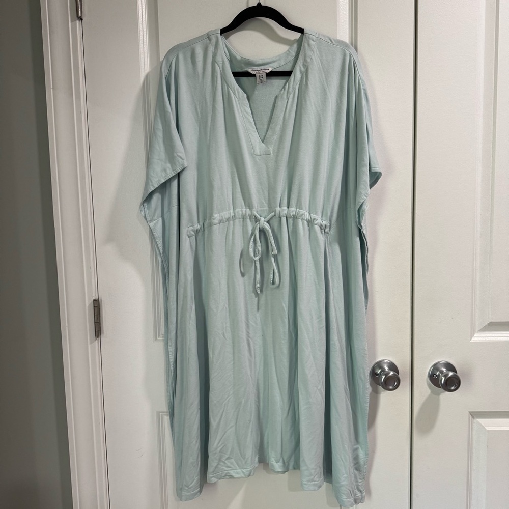 Tommy Bahama Island Soft Sea Coast Caftan Dress Cover Up Sea Mist Blue S/M - Picture 3 of 7